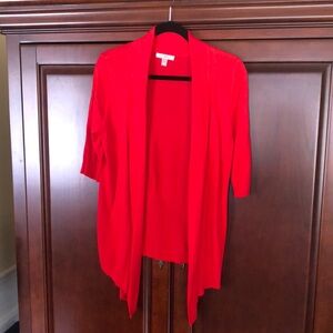 Red orange (poppy) sweater/topper.